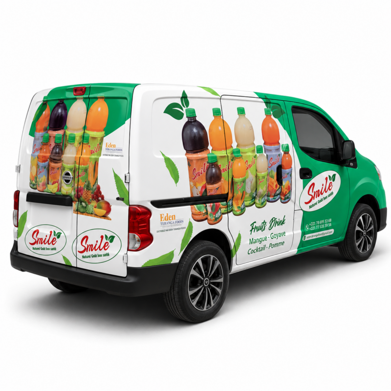 Branding voiture smile jus